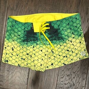 Bright Yellow and Green Swim Shorts